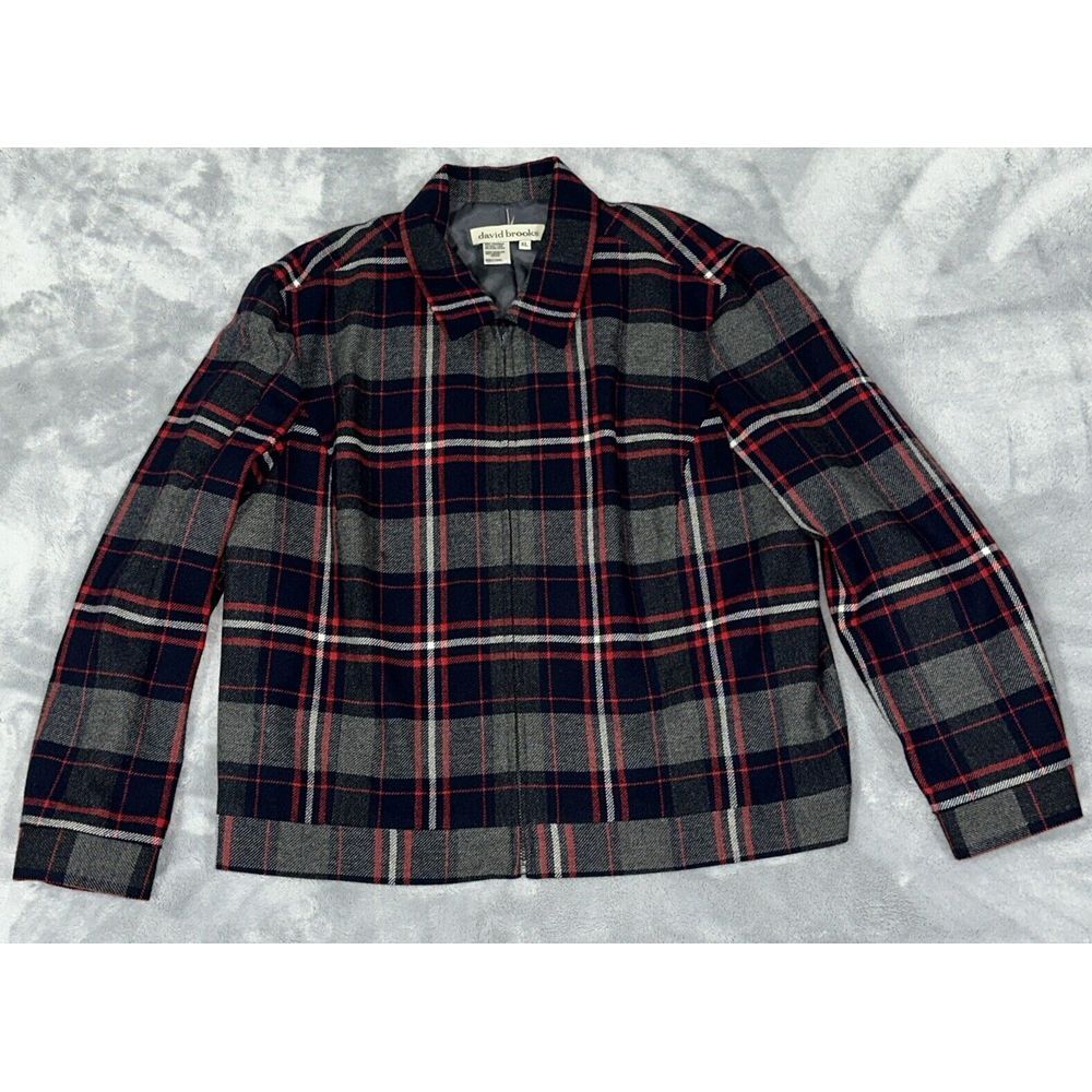 David Brooks‎ Wool Women's XL Full Zip Jacket- Nice Color Pattern